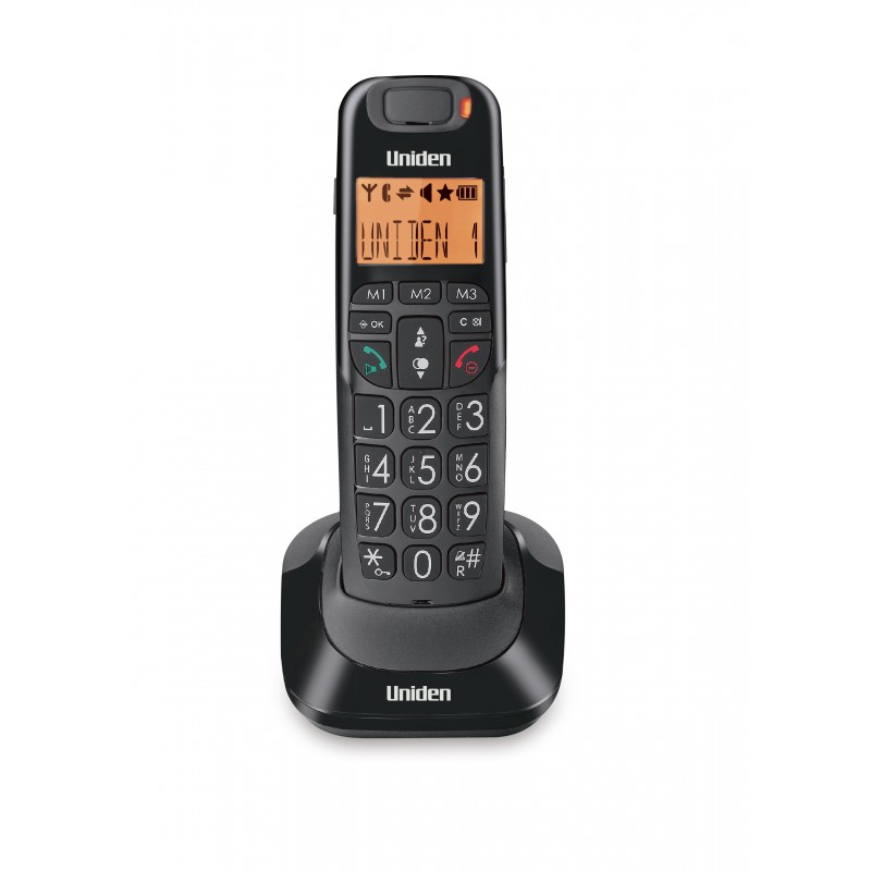 Uniden AT4105 Big Button Big Numbers and Audio Boost Cordless Phone Black